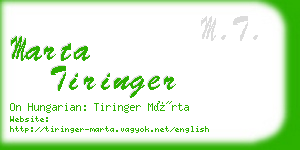 marta tiringer business card